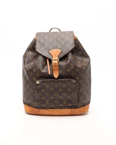 Pre-owned Louis Vuitton Monogram Montsouris Gm Backpack In Brown