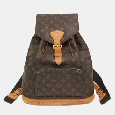 Pre-owned Louis Vuitton Monogram Montsouris Gm Backpack Monogram In Brown