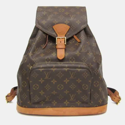 Pre-owned Louis Vuitton Monogram Montsouris Gm Backpack Monogram In Brown