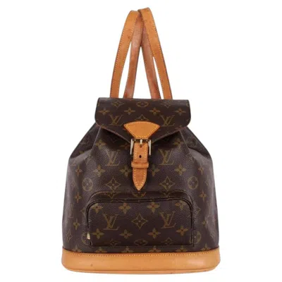 Pre-owned Louis Vuitton Monogram Montsouris Mm Backpack In Black