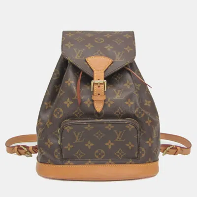 Pre-owned Louis Vuitton Monogram Montsouris Mm Backpack In Brown