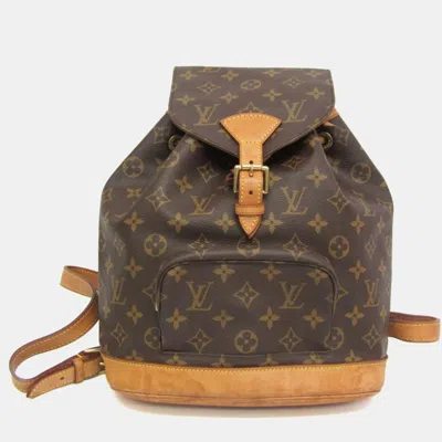 Pre-owned Louis Vuitton Monogram Montsouris Mm Backpack In Brown