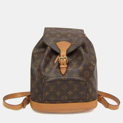 Pre-owned Louis Vuitton Monogram Montsouris Mm Backpack In Brown