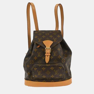 Pre-owned Louis Vuitton Monogram Montsouris Mm Backpack In Brown