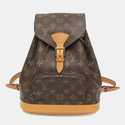 Pre-owned Louis Vuitton Monogram Montsouris Mm Backpack Brown