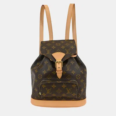 Pre-owned Louis Vuitton Monogram Montsouris Mm Backpack In Brown