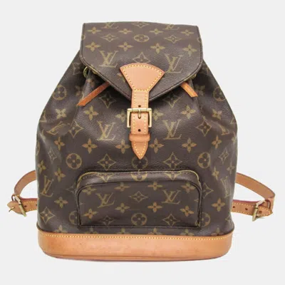 Pre-owned Louis Vuitton Monogram Montsouris Mm Backpack Brown