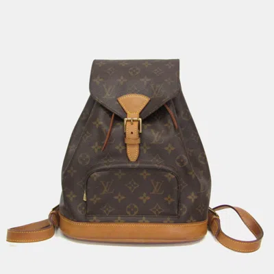 Pre-owned Louis Vuitton Monogram Montsouris Mm Backpack Brown