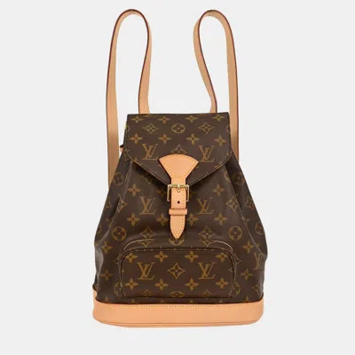 Pre-owned Louis Vuitton Monogram Montsouris Mm Backpack In Brown