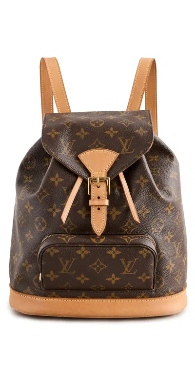 Pre-owned Louis Vuitton Monogram Montsouris Mm Backpack Brown
