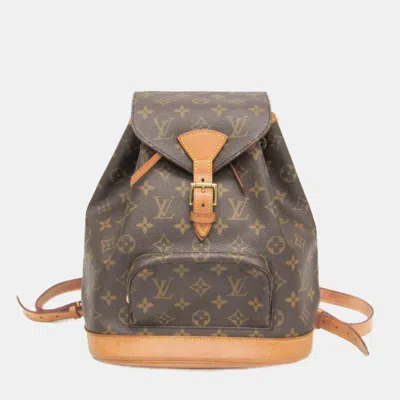 Pre-owned Louis Vuitton Monogram Montsouris Mm Backpack Monogram In Brown