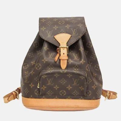 Pre-owned Louis Vuitton Monogram Montsouris Mm Backpack Monogram In Brown
