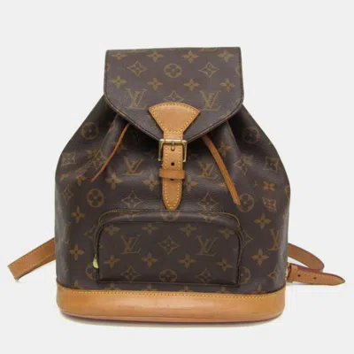 Pre-owned Louis Vuitton Monogram Montsouris Mm Backpack Monogram In Brown