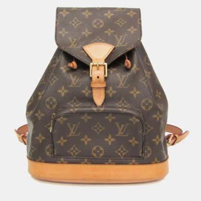 Pre-owned Louis Vuitton Monogram Montsouris Mm Backpack Monogram In Brown