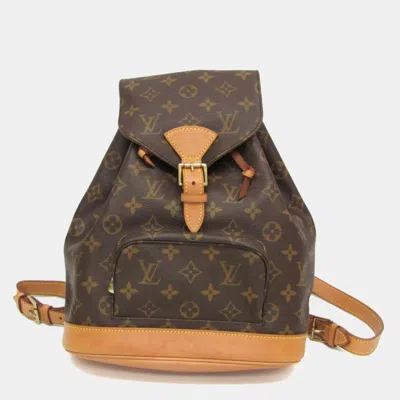Pre-owned Louis Vuitton Monogram Montsouris Mm Backpack Monogram In Brown