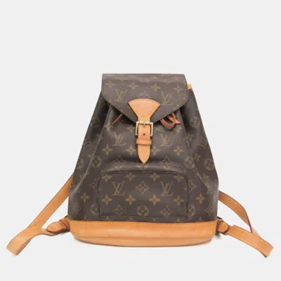 Pre-owned Louis Vuitton Monogram Montsouris Mm Brown Backpack