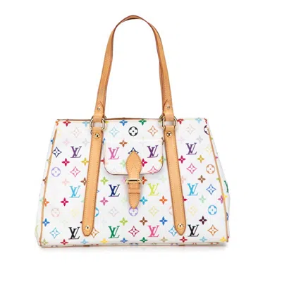 Pre-owned Louis Vuitton Monogram Multicolore Blanc White Pvc Leather Tote Bag ()