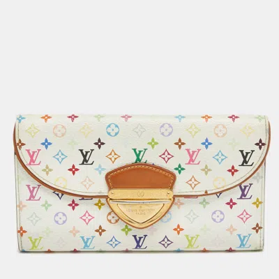 Pre-owned Louis Vuitton Monogram Multicolore Canvas Eugenie Wallet In White