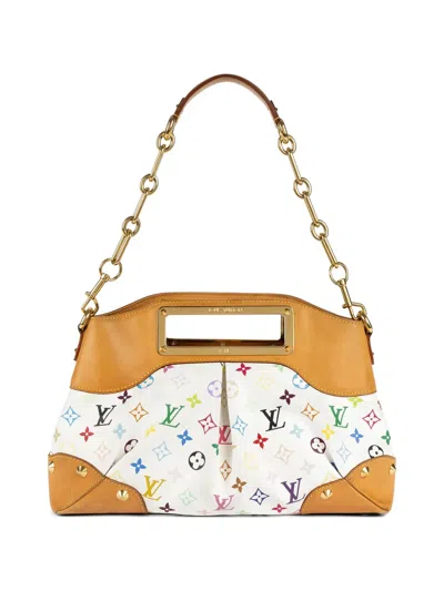 Pre-owned Louis Vuitton Monogram Multicolore Judy Bag In White