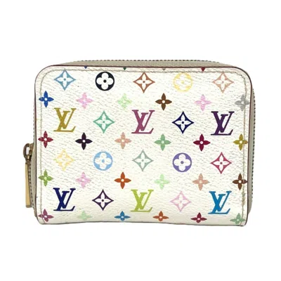 Pre-owned Louis Vuitton Monogram Multicolore Litchi White Monogram Multicolore Coin Purse/coin Case (
