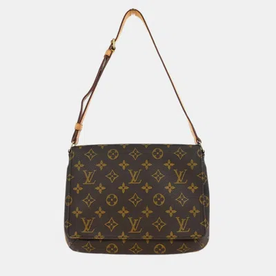 Pre-owned Louis Vuitton Monogram Musette Tango Short Shoulder Bag In Brown