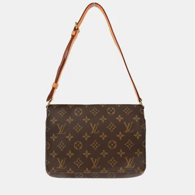 Pre-owned Louis Vuitton Monogram Musette Tango Short Shoulder Bag In Brown