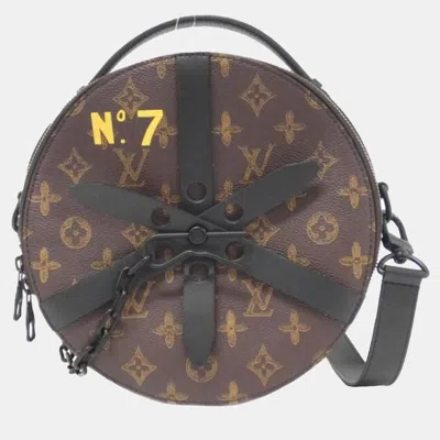 Pre-owned Louis Vuitton Monogram N°7 Wheel Box Shoulder Bag In Brown