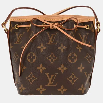 Pre-owned Louis Vuitton Monogram Nano Noe Shoulder Bag In Brown