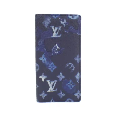 Pre-owned Louis Vuitton Monogram Navy Monogram Long Wallet (bi-fold) () In Blue