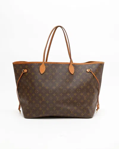 Pre-owned Louis Vuitton Monogram Neverfull Gm Tote Bag In Brown