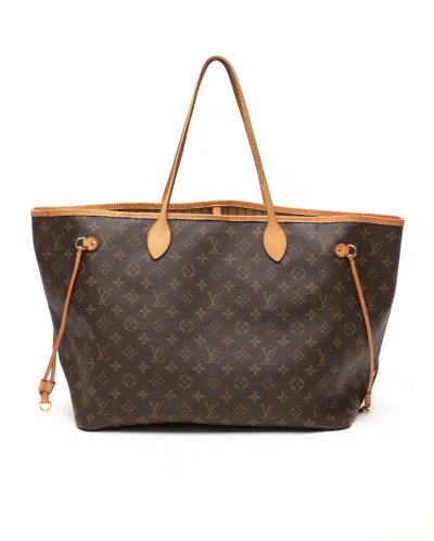 Pre-owned Louis Vuitton Monogram Neverfull Gm Tote Bag In Brown