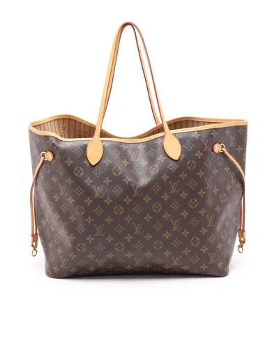 Pre-owned Louis Vuitton Monogram Neverfull Gm Tote Bag In Brown