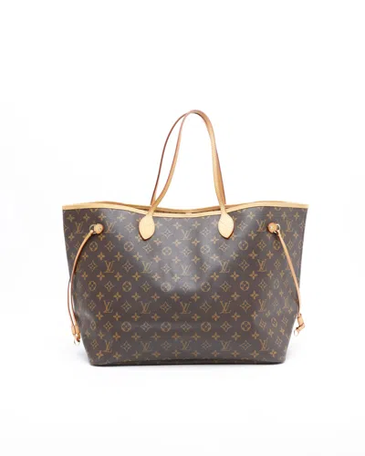 Pre-owned Louis Vuitton Monogram Neverfull Gm Tote Bag In Brown