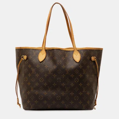 Pre-owned Louis Vuitton Monogram Neverfull Mm In Brown