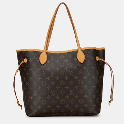 Pre-owned Louis Vuitton Monogram Neverfull Mm In Brown