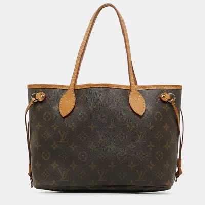 Pre-owned Louis Vuitton Monogram Neverfull Pm In Brown