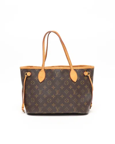Pre-owned Louis Vuitton Monogram Neverfull Pm Tote Bag In Brown