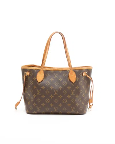Pre-owned Louis Vuitton Monogram Neverfull Pm Tote Bag In Brown