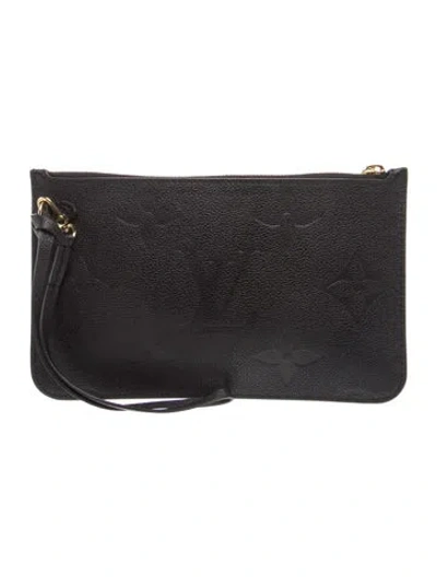 Pre-owned Louis Vuitton Monogram Neverfull Pouch In Black