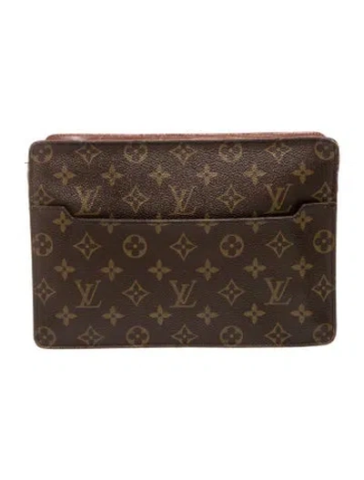 Pre-owned Louis Vuitton Monogram Neverfull Pouch In Brown