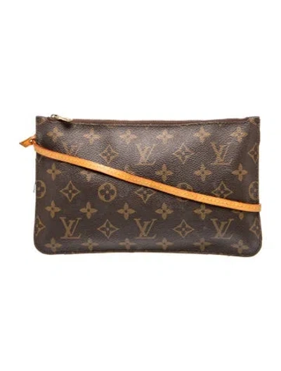 Pre-owned Louis Vuitton Monogram Neverfull Pouch In Brown