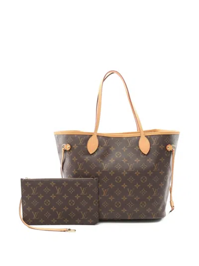 Pre-owned Louis Vuitton Monogram Neverfull Tote Bag In Brown