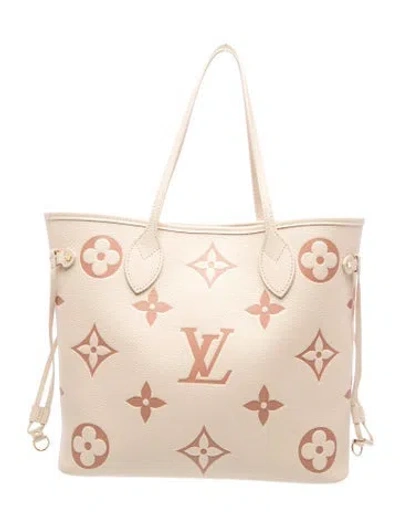 Pre-owned Louis Vuitton Monogram Neverfull W/pouch Mm In Neutral
