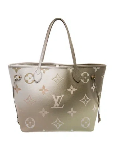 Pre-owned Louis Vuitton Monogram Neverfull W/pouch Mm In Neutral