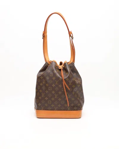 Pre-owned Louis Vuitton Monogram Noé Gm Bag In Brown