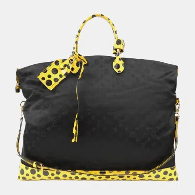 Pre-owned Louis Vuitton Monogram Nylon + Dot Infinity Lockit Gm Handbag In Black