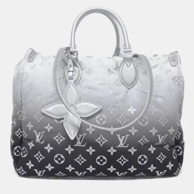 Pre-owned Louis Vuitton Monogram Nylon (lv Ski) On The Go Mm Handbag In Silver