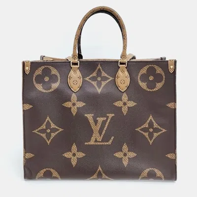 Pre-owned Louis Vuitton Monogram On The Go Gm Bag In Brown