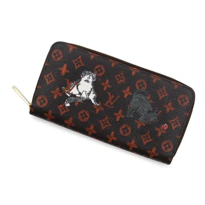 Pre-owned Louis Vuitton Monogram Orange Long Wallet (bi-fold) ()