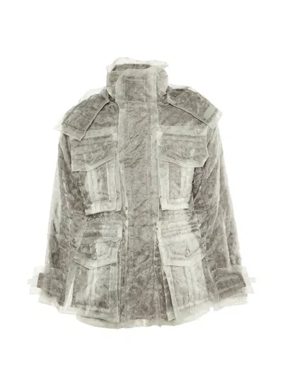 Pre-owned Louis Vuitton Monogram Organza Layered Jacket In Neutral